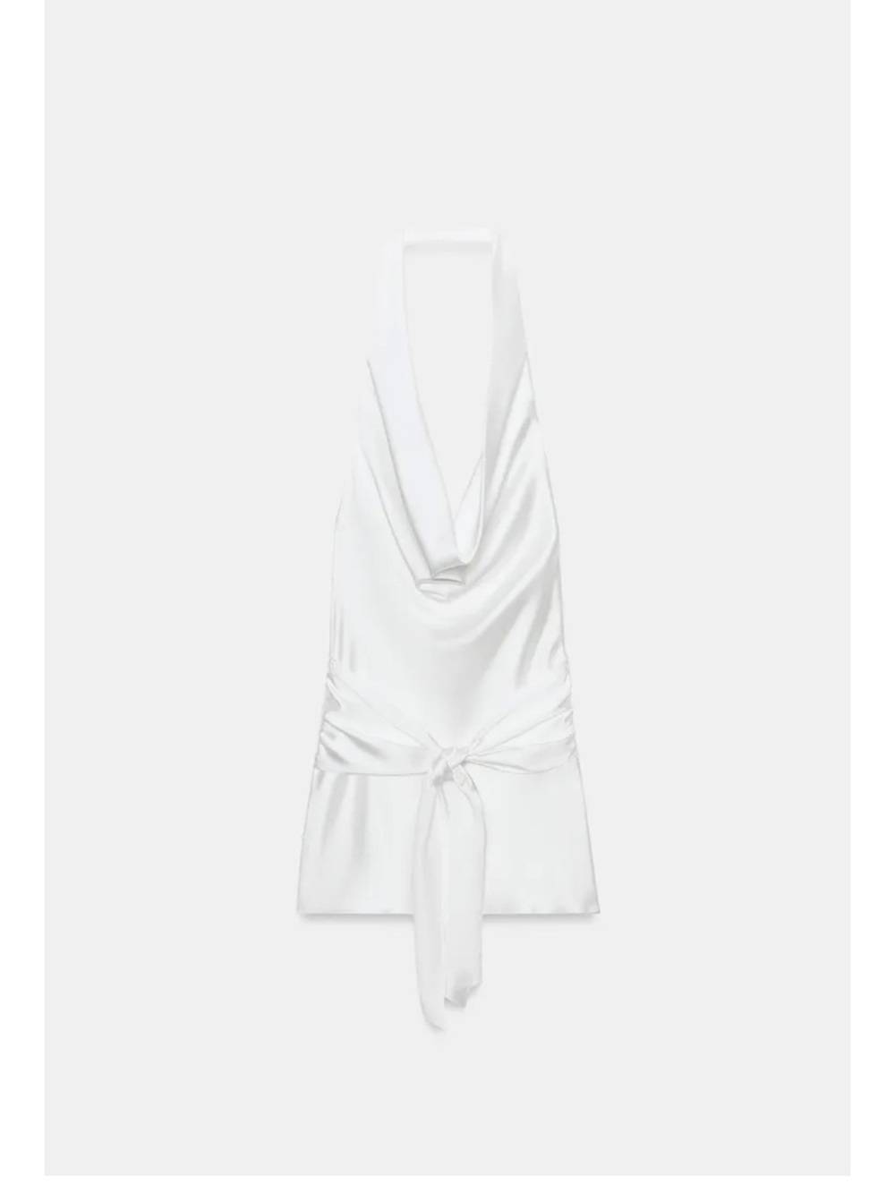 White Satin Sash Dress